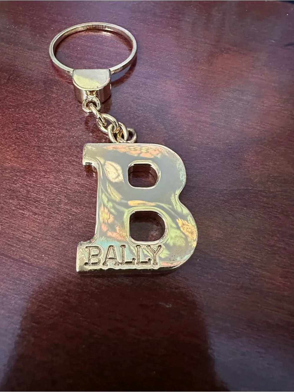 Vintage Bally Gold-Plated “B” Logo Keychain Late 1990s Logo Made in Italy